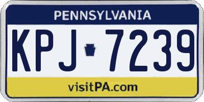 PA license plate KPJ7239