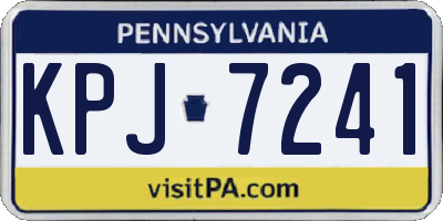 PA license plate KPJ7241