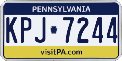 PA license plate KPJ7244