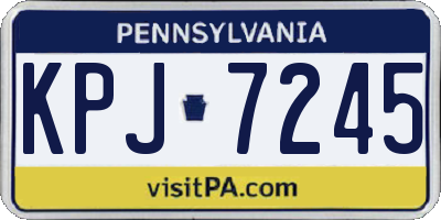 PA license plate KPJ7245