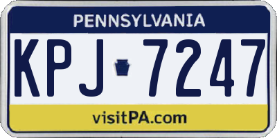 PA license plate KPJ7247