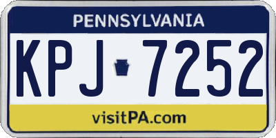 PA license plate KPJ7252