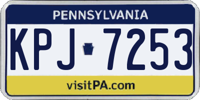 PA license plate KPJ7253