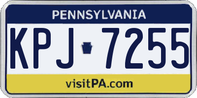 PA license plate KPJ7255