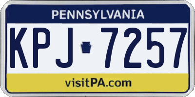 PA license plate KPJ7257