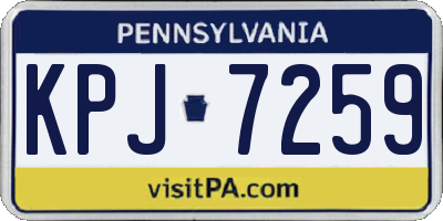 PA license plate KPJ7259