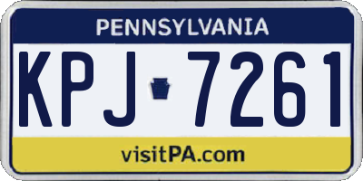 PA license plate KPJ7261