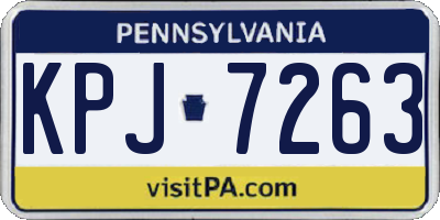 PA license plate KPJ7263
