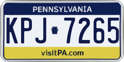 PA license plate KPJ7265