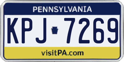 PA license plate KPJ7269