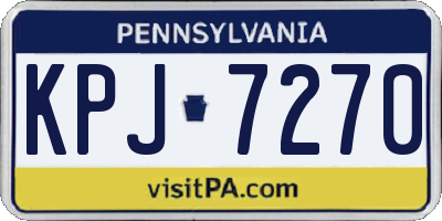 PA license plate KPJ7270