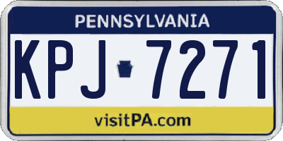 PA license plate KPJ7271