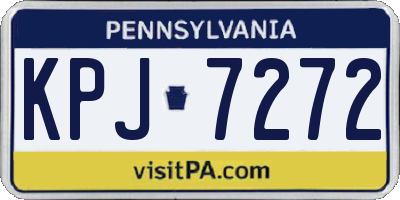 PA license plate KPJ7272