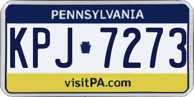 PA license plate KPJ7273