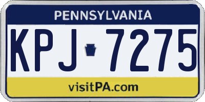 PA license plate KPJ7275