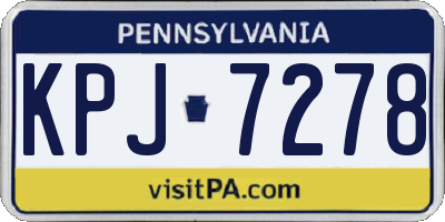 PA license plate KPJ7278