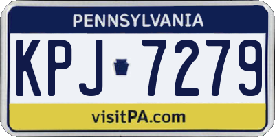 PA license plate KPJ7279