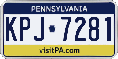 PA license plate KPJ7281