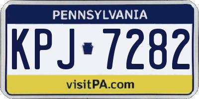 PA license plate KPJ7282