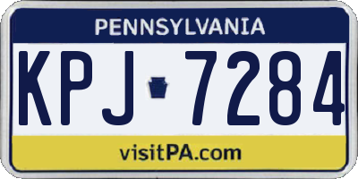 PA license plate KPJ7284
