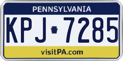 PA license plate KPJ7285