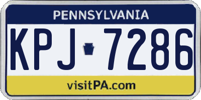 PA license plate KPJ7286