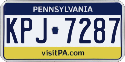 PA license plate KPJ7287
