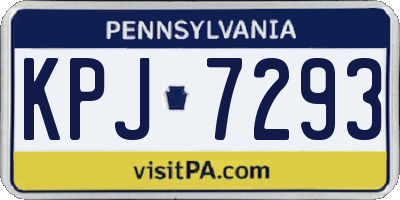 PA license plate KPJ7293