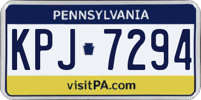 PA license plate KPJ7294