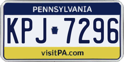 PA license plate KPJ7296
