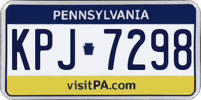 PA license plate KPJ7298