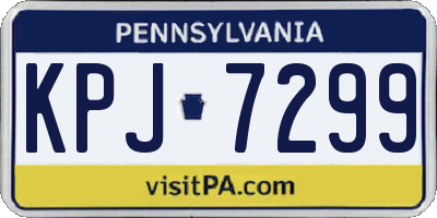 PA license plate KPJ7299