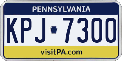 PA license plate KPJ7300