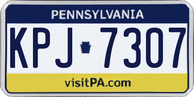PA license plate KPJ7307