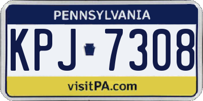 PA license plate KPJ7308