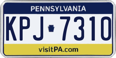 PA license plate KPJ7310