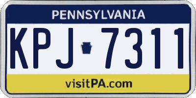 PA license plate KPJ7311