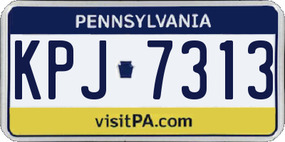 PA license plate KPJ7313