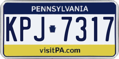 PA license plate KPJ7317