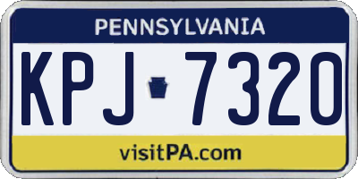 PA license plate KPJ7320