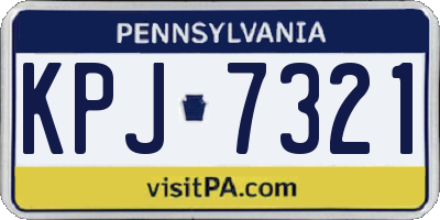 PA license plate KPJ7321