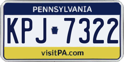 PA license plate KPJ7322