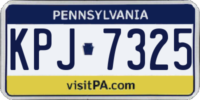 PA license plate KPJ7325