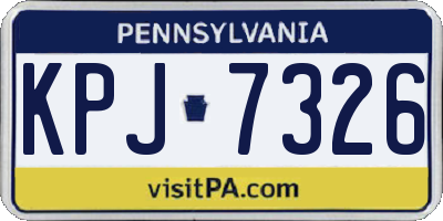 PA license plate KPJ7326