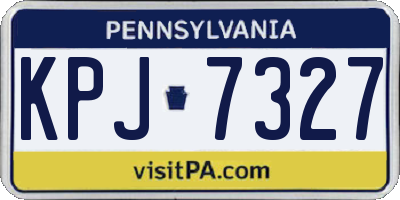 PA license plate KPJ7327