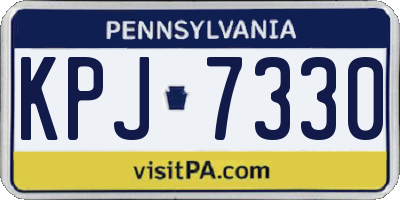 PA license plate KPJ7330