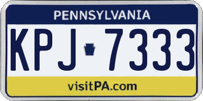 PA license plate KPJ7333