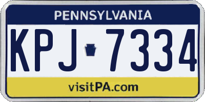PA license plate KPJ7334