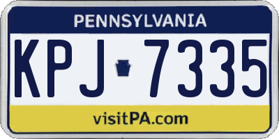 PA license plate KPJ7335