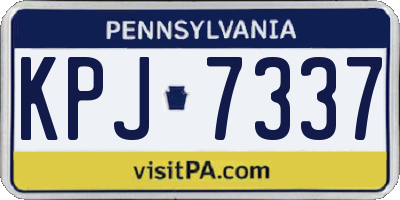 PA license plate KPJ7337